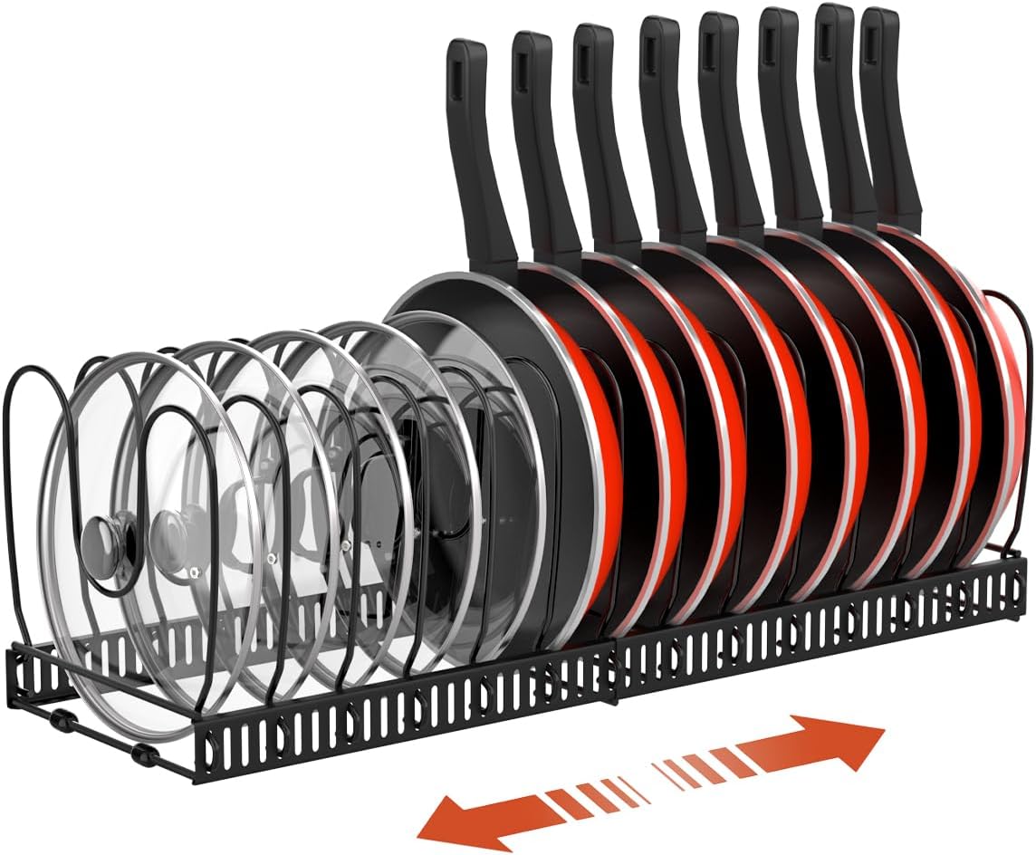 Pot Lid Organizer/Storage Rack, Black