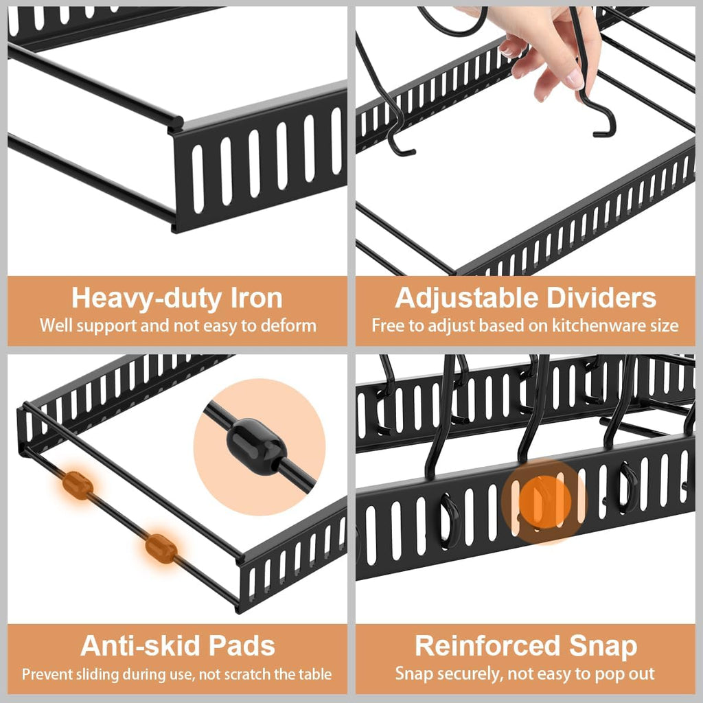 Pot Lid Organizer/Storage Rack, Black
