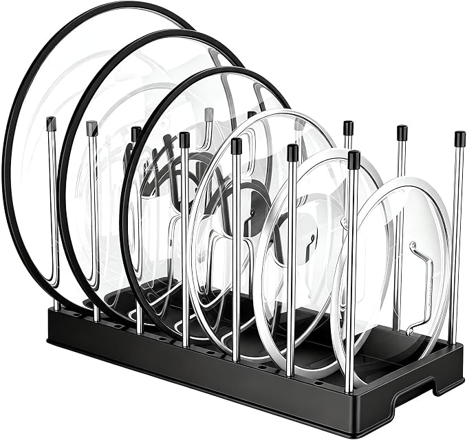 In-Cabinet Pot Lid/Pan Organizer (Includes 7 Dividers)